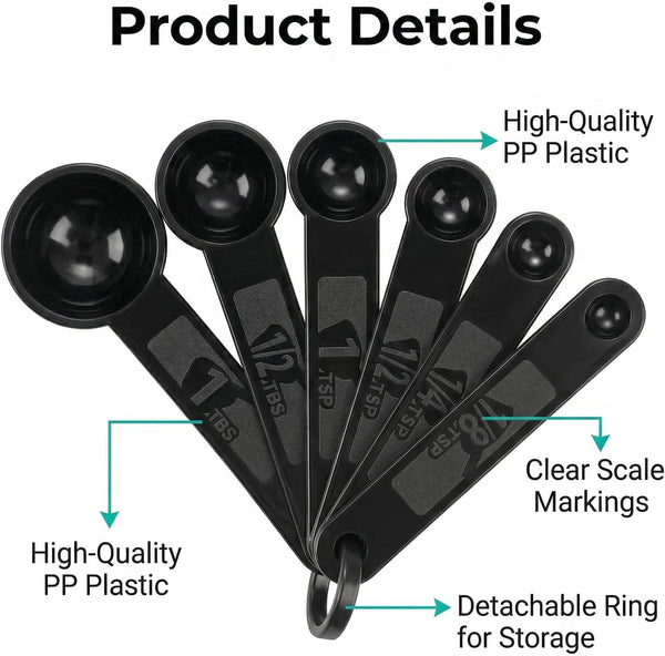 11 Pcs Measuring Cups and Spoons Set - Plastic Nesting for Dry Liquid Ingredients Engraved Markings Kitchen Baking5