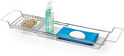 Stainless Steel Expandable Shower Bathtub Tray over the Clawfoot Tub Bath Caddy3