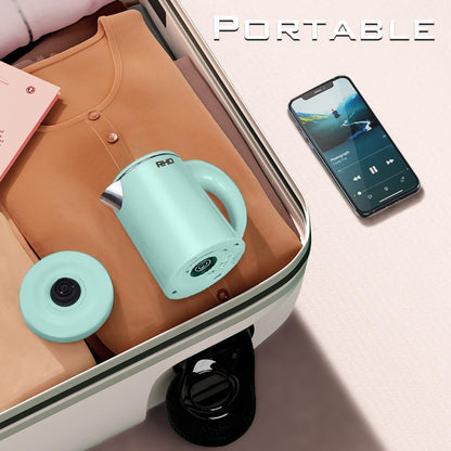 0.5L Small Portable Electric Kettle, 600W Stainless Steel Travel Kettle | Auto Shut-Off, Boil-Dry Protection, 304 Bpa-Free Hot Water Boiler, Fast Boiling for Travel, Office, Dorm, Camping, Tea,Coffee6