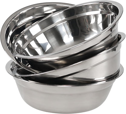 Set of 4 Stainless Steel Mixing Bowl Set, Metal Serving Bowls1