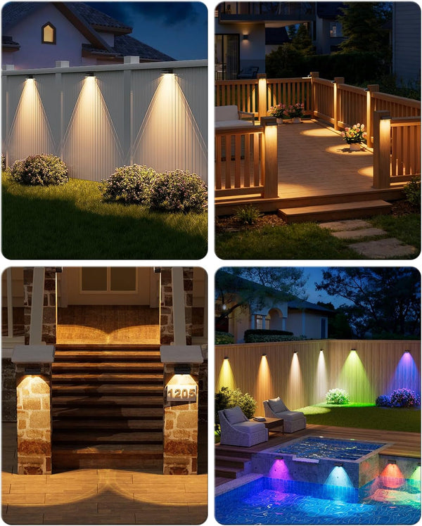 Solar Fence Lights with Remote Control 12 Pack, 50 LM Fence Lights9