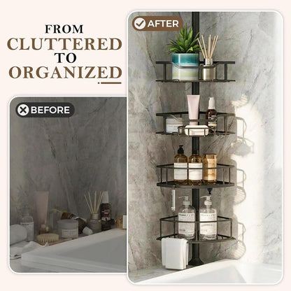 Corner Shower Caddy Tension Pole, Bathroom Organizer for Renters5