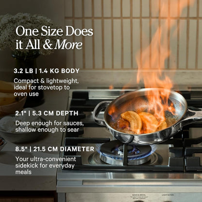 Our Place Mini Titanium Always Pan Pro, 8.5" Nonstick Titanium Frying Pan | Pfas-Free Titanium Skillet; Tri-Ply Steel & Aluminum; Lid & Spatula; Induction, Dishwasher & Oven Safe to 1000°F (750°F Gold)6