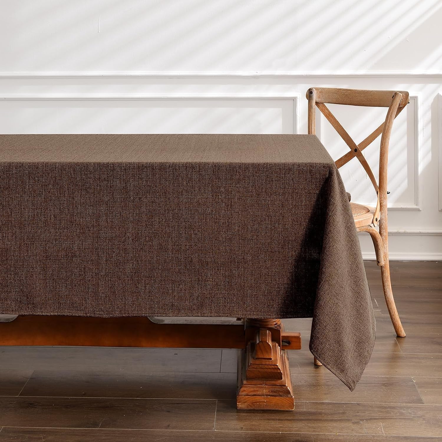 brown-tablecloth-rectangular-55x71-inch-waterproof-wipeable