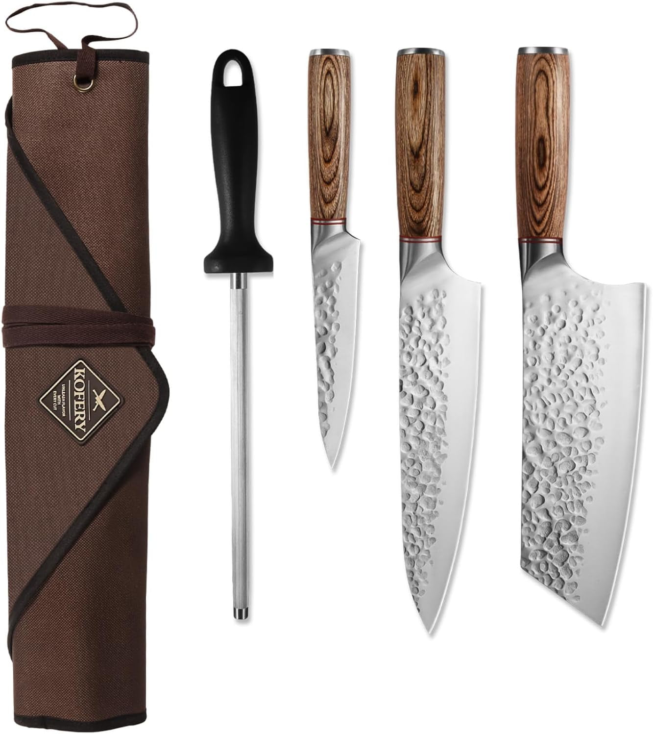 forged-high-carbon-steel-knife-set-for-chefs-grill-masters-meat-cutting-outdoor-cooking-for-culinary-students-butcher-cleaver-honing-rod-travel-knife-roll-hand-hammered-blades