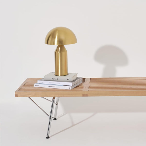 Venus Mushroom Table Lamp - Modern Lamp for Living Room, Bedroom Side/End Table - Dimmable, Unique Side Table LED Lamp Shade for Office, Reading - Brass/Gold, 14" Tall8