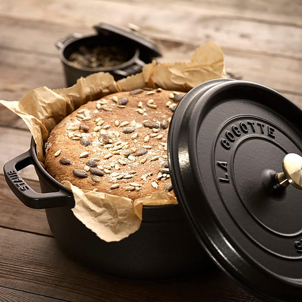 STAUB Cast Iron Dutch Oven 5.5-Qt round Cocotte, Made in France, Serves 5-6, Black Matte4