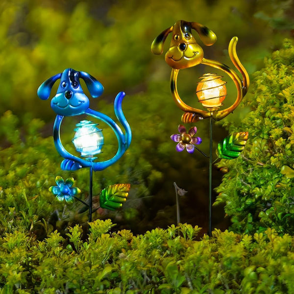Solar Outdoor Garden Lights,27.4''H Solar Dog Statues Outdoor Lights,Waterproof Solar Decorative Garden Stakes for Lawn Patio Pathway, Solar Lights for outside for Mom,Women,Dog Lovers6
