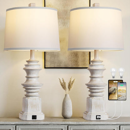 Table Lamps for Nightstand Set of 2, White Bedside Lamp for Bedroom1