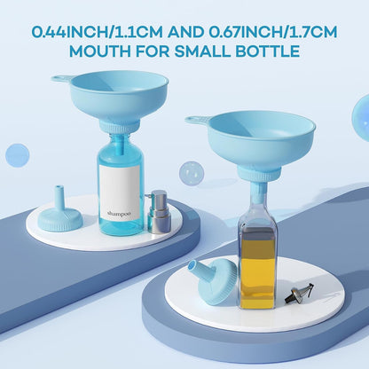 Wide Mouth Versatile Funnel for Kitchen Use for Filling Bottles | Food Grade Plastic, BPA Free, 5 Sizes Mouth, 2 Strainers, Rotating Screw Design, Easy to Clean, Dishwasher Safe4