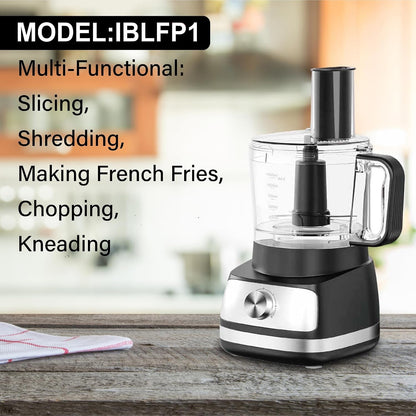 Ironblade Series 5-In-1 Food Processor, 1.5L Bowl, 4-Speed Control, Multi-Functional for Slicing, Shredding, Chopping, Kneading8