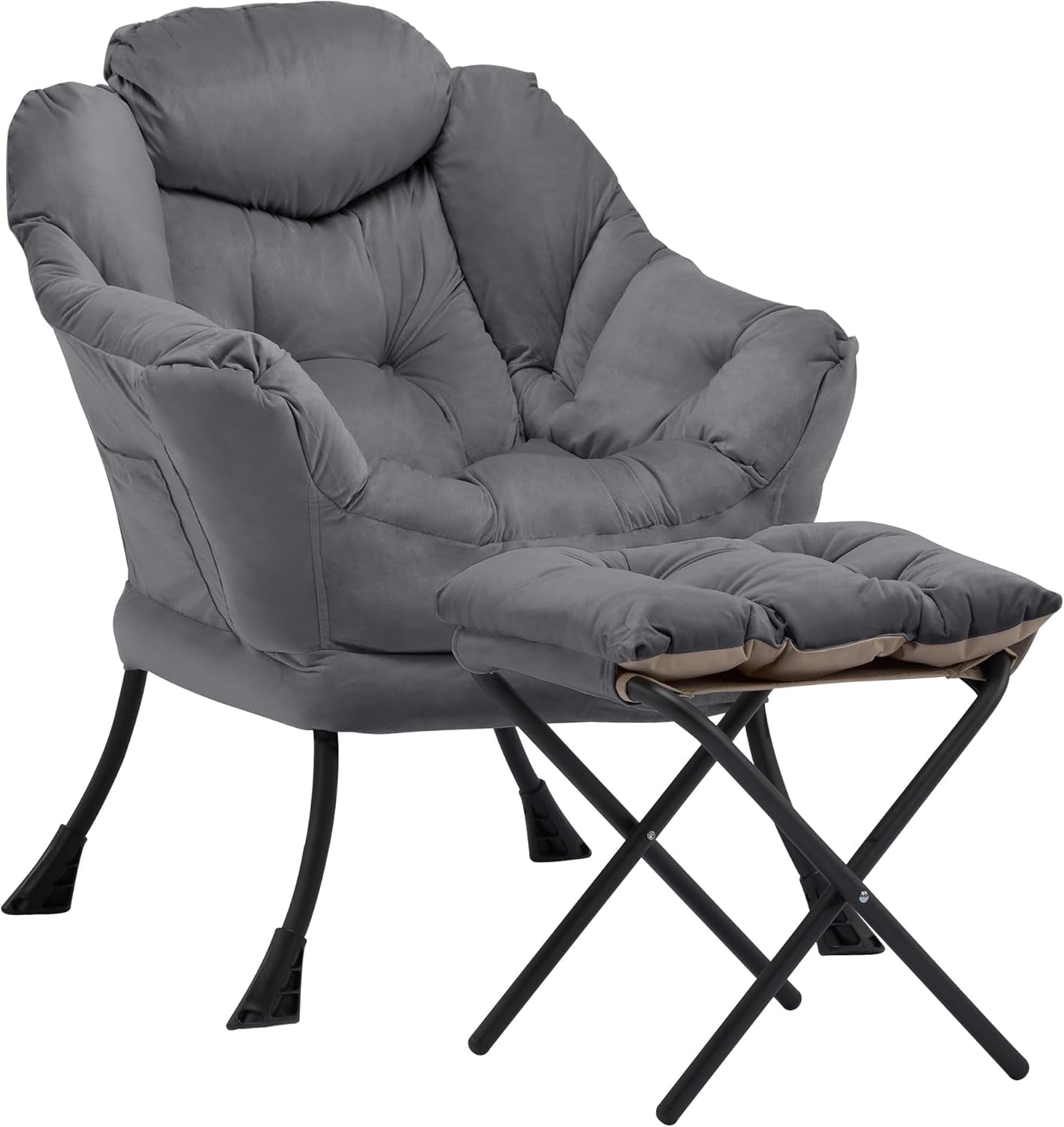 lazy-chair-with-ottoman-comfy-reading-chair-darkgrey-cushioned-seat-with-foldable-ottoman-and-side-pocket-lounge-chair-for-bedroom-living-room-dorm-and-small-spaces