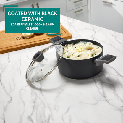 3 Qt Get a Grip 2.0 Aluminum Black Ceramic Dutch Oven with Glass Lid4