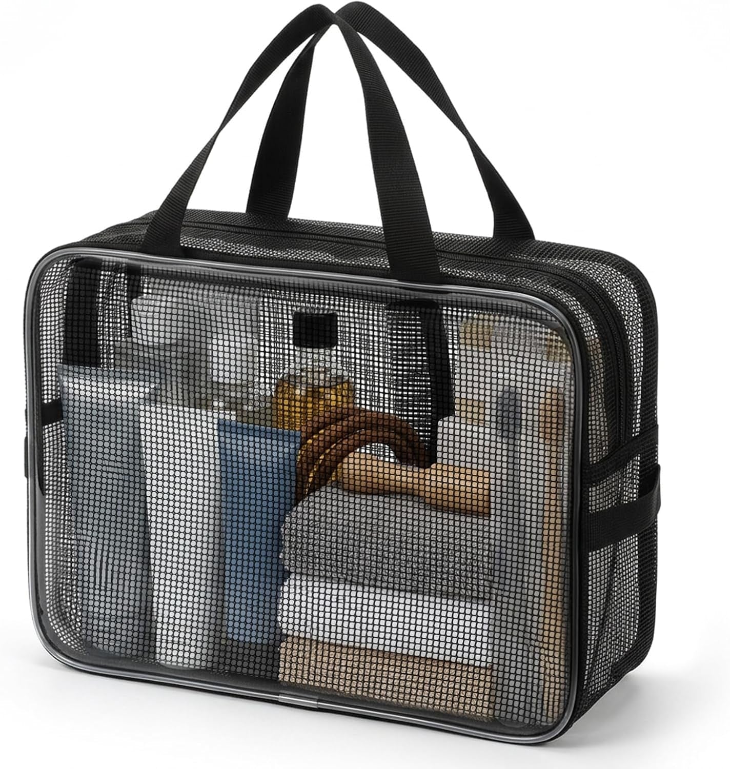 mesh-shower-caddy-bag-portable-toiletry-organizer-with-zipper-large-capacity-quick-dry-tote-for-bathroom-gym-travel-camping-swimming