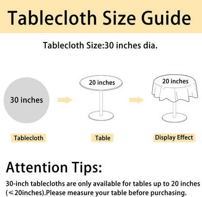round Textured Table Cloth Linen Wrinkle Free Stain Resistant Farmhouse Decorative Circular Tablecloth for Kitchen, Dining, Party, Wedding, Outdoor Use (30 Inch Round,Champagne)3