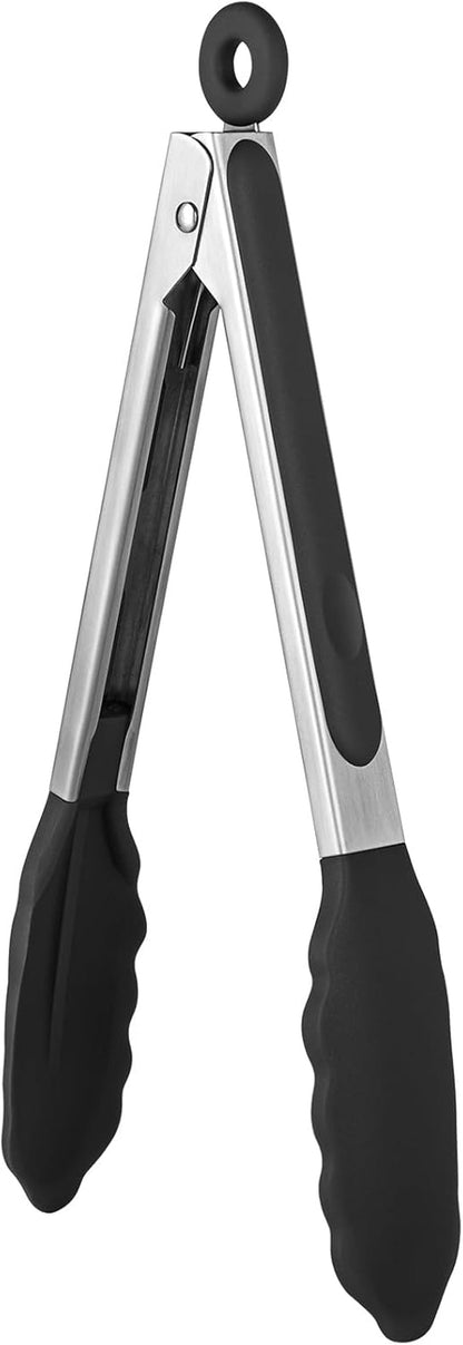 Kitchen Tong for Cooking, 600ºf Heat-Resistant Silicone, 9In/Black1