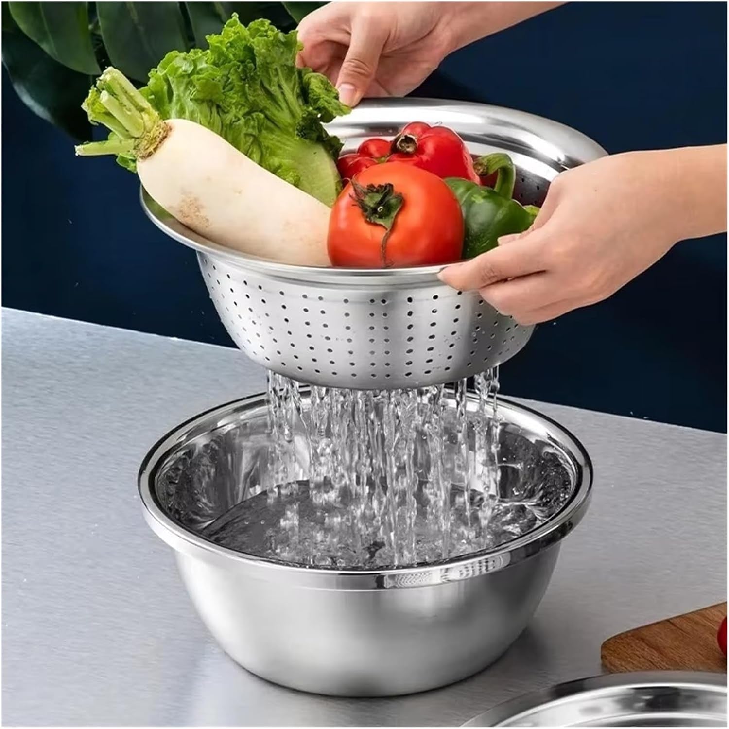 multifunctional-stainless-steel-basin-vegetable-cutter-fruit-slicer-potato-peeler-carrot-grater-kitchen-accessory-setgrater-plate