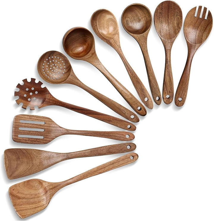 Wooden Spoons for Cooking, Natural Acacia Wooden Cooking Utensils