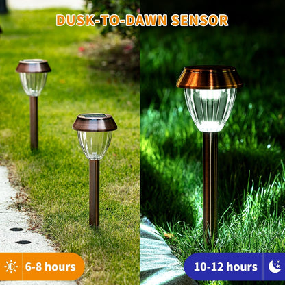 6 Pack Solar Pathway Lights Outdoor, New Upgraded Adjustable Warm & Cool White Solar Lights Outdoor Waterproof, Solar-Powered Garden Light for Path, Walkway, Yard, Driveway, Lawn, Backyard Decor4