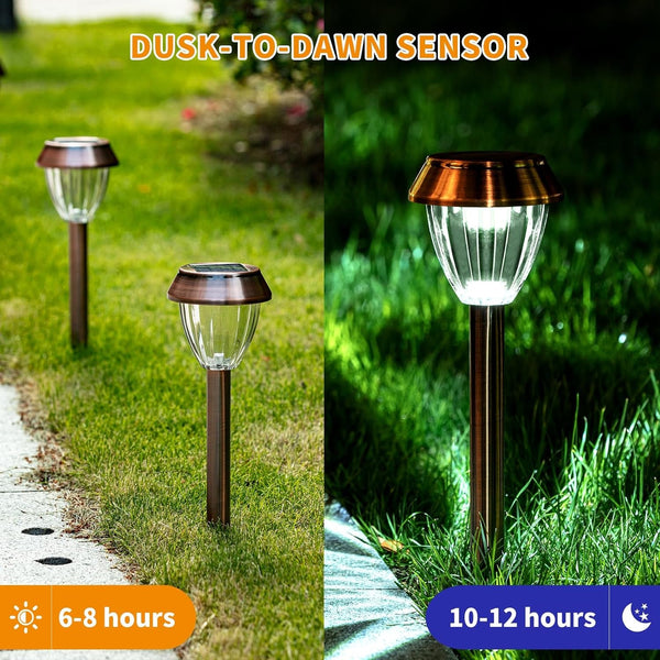 6 Pack Solar Pathway Lights Outdoor, New Upgraded Adjustable Warm & Cool White Solar Lights Outdoor Waterproof, Solar-Powered Garden Light for Path, Walkway, Yard, Driveway, Lawn, Backyard Decor4
