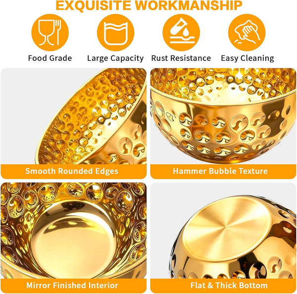 Stainless Steel Gold Mixing Bowls Set of 53
