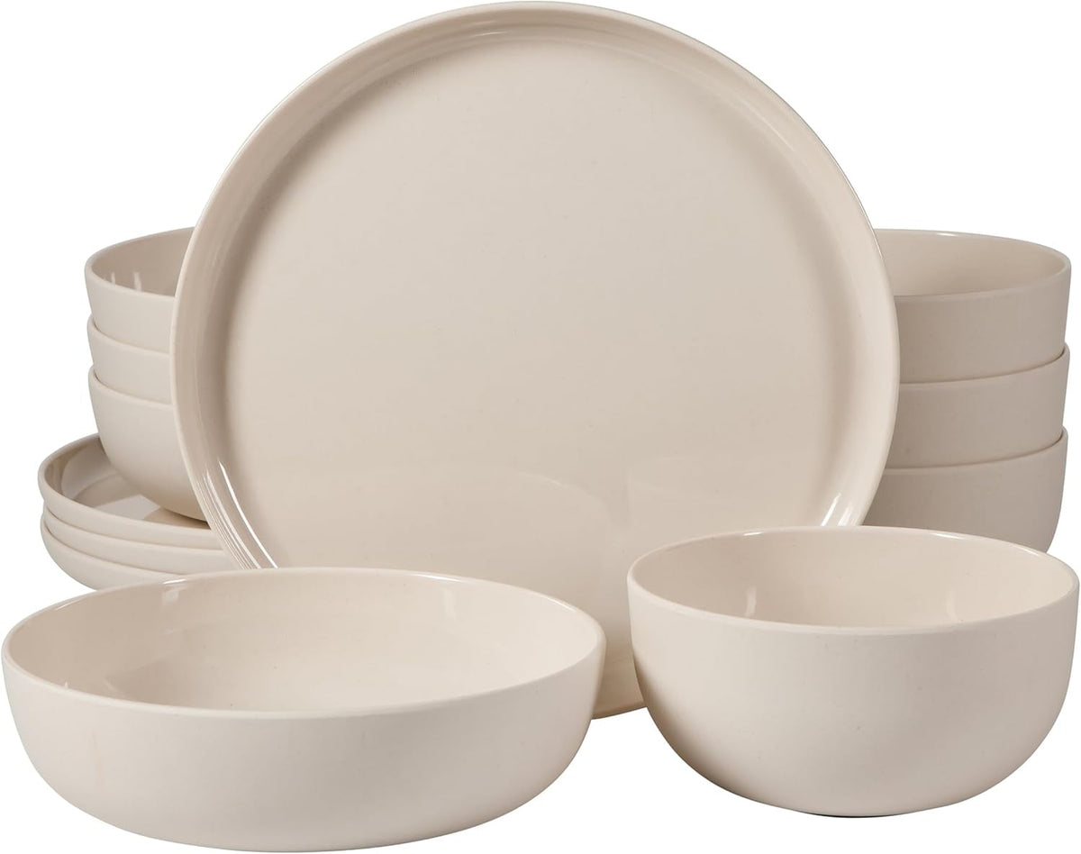 candy-skies-12-piece-unbreakable-wheat-straw-melamine-plates-and-bowls-dinnerware-set-outdoor-camping-everyday-use-matte-exterior-shiny-interior-taupe-cream