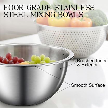 Premium Mixing Bowls, 304 Stainless Steel, See-Through Airtight Lids7
