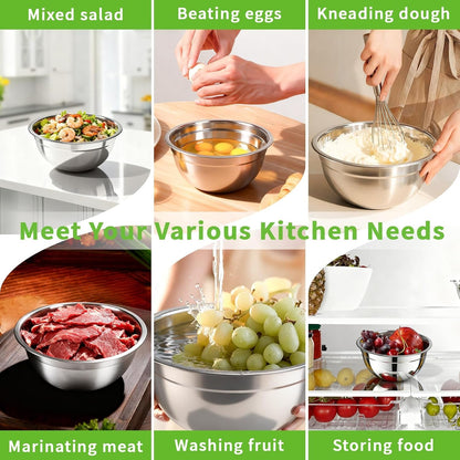 Stainless Steel Mixing Bowls with Color Lids, 7-Piece Set4