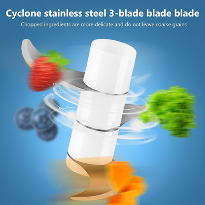 Mini Food Processor Garlic Chopper, 3 Blades Electric Veggie Vegetable Chopper, Garlic Slicer Chopper Vegetable Cutter Meat Garlic Mincer, 250Ml Portable Small USB Chopper for Chili Onion Fruit Meat5
