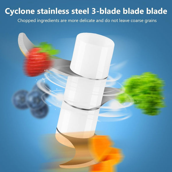 Mini Food Processor Garlic Chopper, 3 Blades Electric Veggie Vegetable Chopper, Garlic Slicer Chopper Vegetable Cutter Meat Garlic Mincer, 250Ml Portable Small USB Chopper for Chili Onion Fruit Meat5