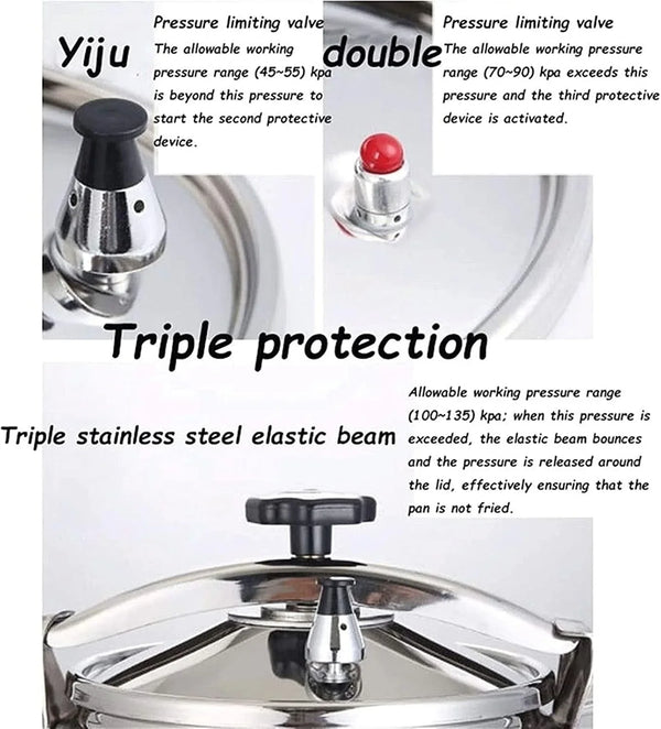 304 Stainless Steel Explosion-Proof Household Safety Large Capacity Multi-Function Large Pot Induction Cooker, Gas Stove Suitable for Hotels，Restaurants (Size : 18L)8