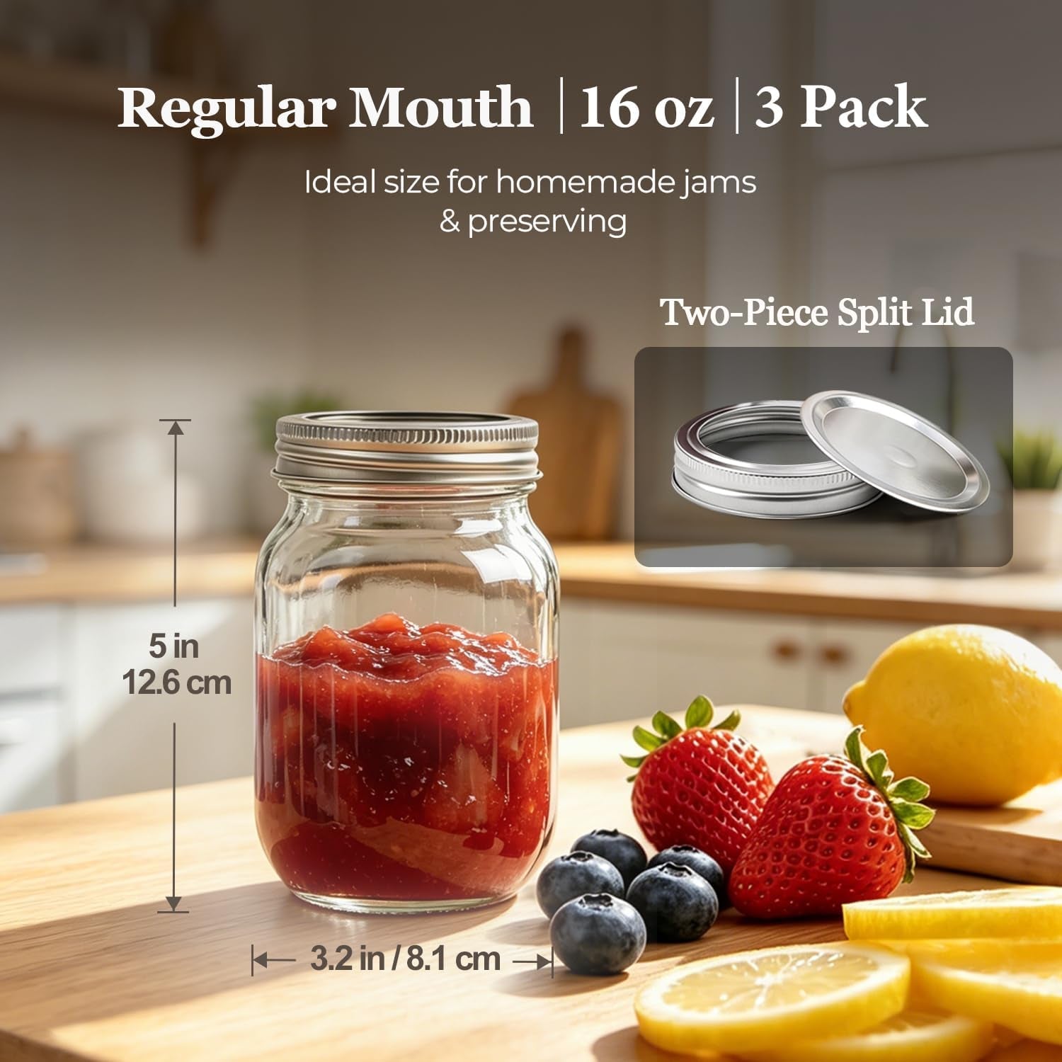 regular-mouth-mason-jars-16-oz-with-lids-3-pack-canning-jars-airtight-safety-button-lids-food-grade-pint-size-jars-freezer-safe-glass-incl-4-chalkboard-labels-bpa-free-material
