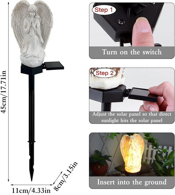 Solar Garden Angel Lights, LED Waterproof Resin Angel Statue4