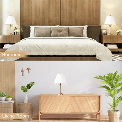 Metal Table Lamp for Bedroom, Pack of 2, Golden Base (Bulb Not Included)8