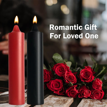 Low Temperature Candles, Wax Play Candles, Romantic Dripping Candle for Valentines, Couples, Weddings, Home Decor-2Pack, Black and Red5