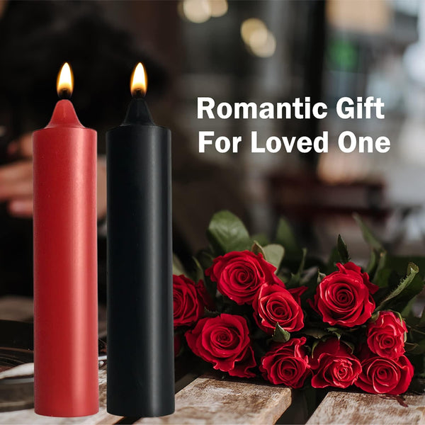 Low Temperature Candles, Wax Play Candles, Romantic Dripping Candle for Valentines, Couples, Weddings, Home Decor-2Pack, Black and Red5