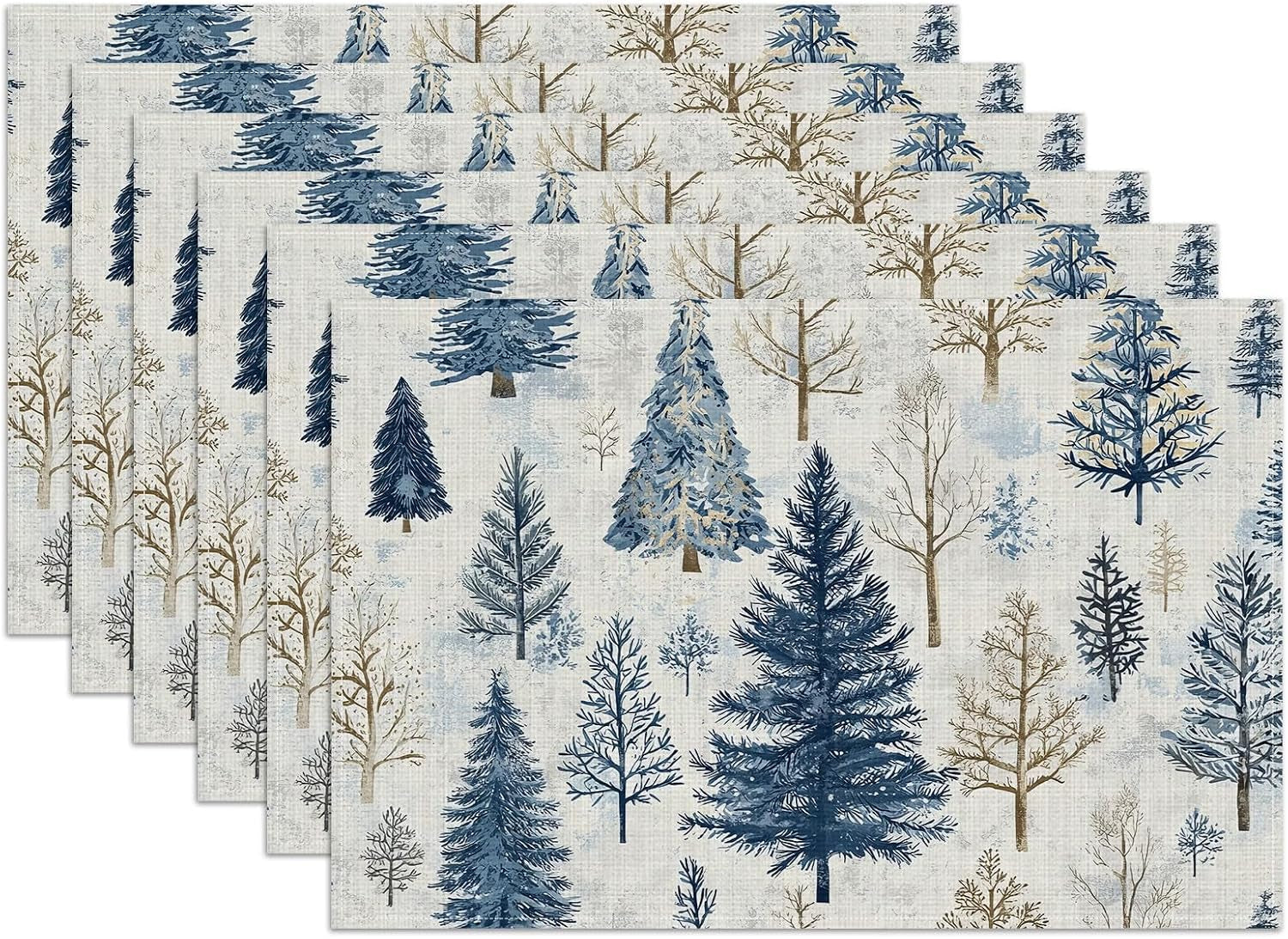 vintage-winter-pine-tree-placemats-set-of-6-washable-linen-place-mat-heat-resistant-non-slip-kitchen-dining-table-mats-12x18-inch