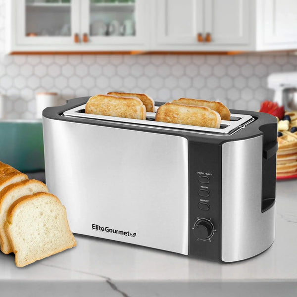 ECT-3100 4-Slice Long Slot Toaster, Stainless Steel | Extra-Wide Slots Fit Bagels, Sourdough & Texas Toast, 6 Browning Settings, Reheat, Defrost & Cancel, Built-In Warming Rack2