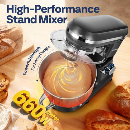 Stand Mixer, 6-Quart Tilt-Head Kitchen Mixer with Bowl, Gray | 10 Speeds, Dough Hook, Beater, Whisk, Splash Guard, Egg Separator, for Cake & Bread2