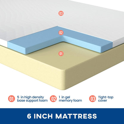 | 6 Inch Queen Mattress | Medium Firm | Gel Memory Foam | White3