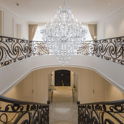 Large Modern Chandelier Light Fixtures - 36 Lights, 4 Layers Chrome Crystal Chandeliers for Hotel, Lobby, Foyer, Entrance Hall, Staircase7