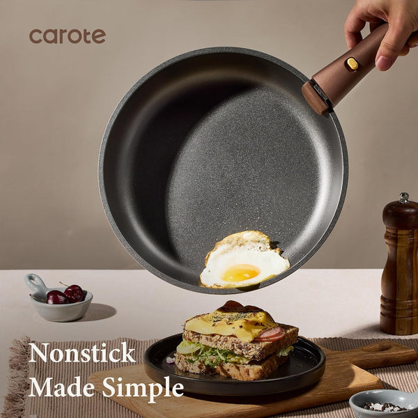 21Pcs Pots and Pans Set, Nonstick Cookware Set Detachable Handle, Induction Kitchen Cookware Sets Non Stick with Removable Handle, RV Cookware Set, Oven Safe, Brown3