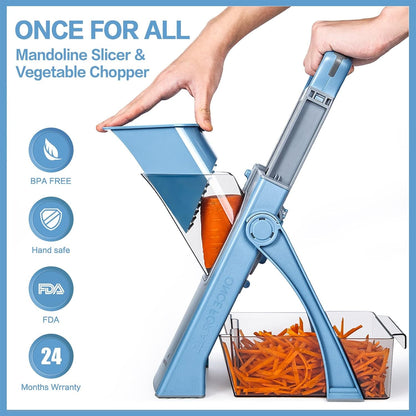 Upgrade Safe Mandoline Slicer Plus, Bigger Size, Skyblue8