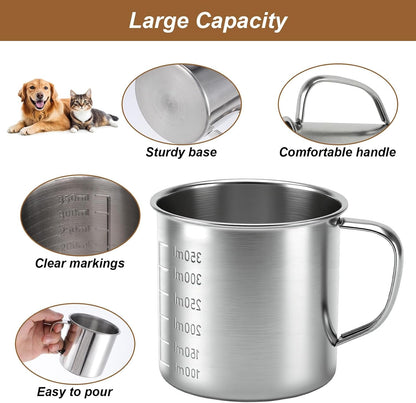 1.5 Cup Dog Food Scoop, Dog Food Measuring Cup Stainless Steel with Handle3