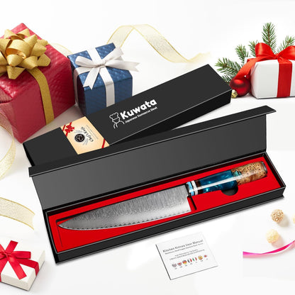 Chef Knife, Professional Japanese VG10 Damascus Steel Kitchen Chefs Knife 8 Inch, Razor Sharp Professional Meat Cutting Knife with Gift Box for Family, Restaurant8