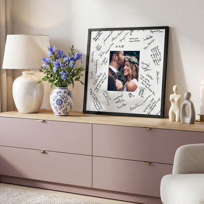 20X20 Poster Frame - Matted to 8X10 - Slim Molding - Black4