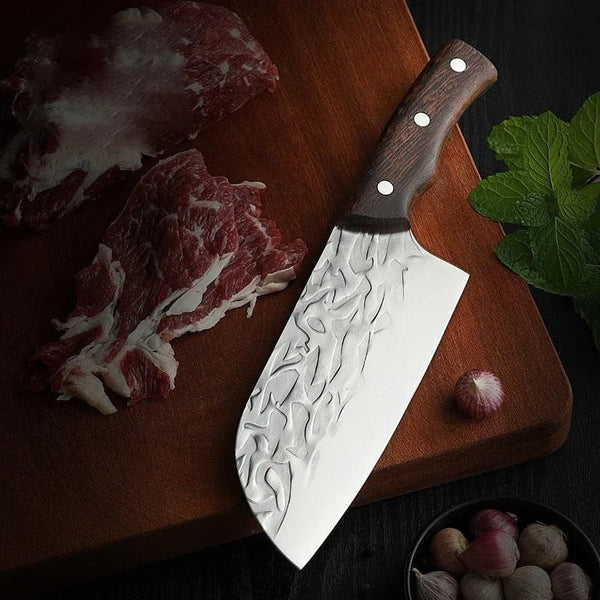 Meat Cleaver,Cleaver Knife 7 Inch Forged Kitchen Knife, Household Chopping Dual Purpose Knife, Sharp Meat and Fish Killing Knife, Bone Chopping Knife1