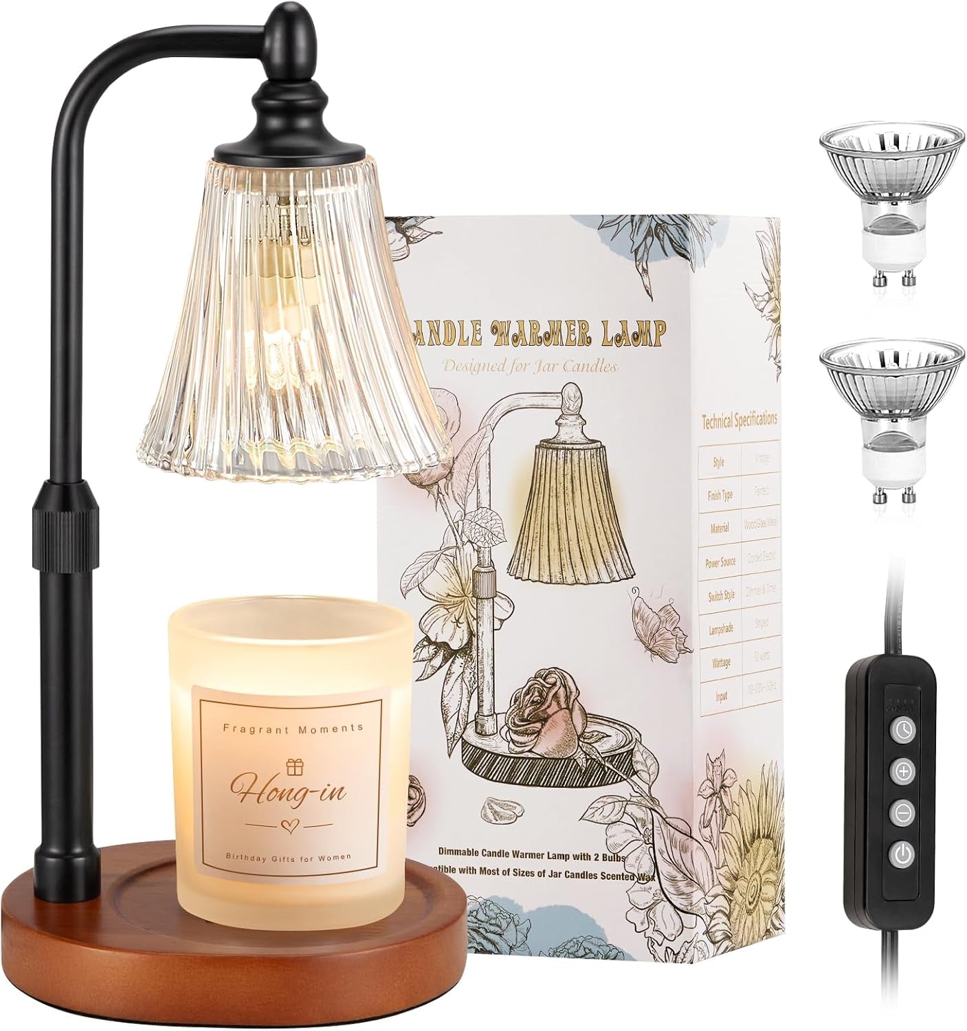black-walnut-candle-warmer-lamp-with-timer-dimmable-birthday-gifts-for-women-adjustable-height-wax-melt-warmer-for-jar-candles-house-warming-gifts-new-home-ideal-for-office-dorm-bedroom-home-decor