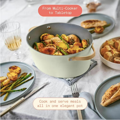 Drew Barrymore 10-In-1 6Qt Electric Multi-Cooker Slow Cooker, Rice Cooker, Steamer & More | Touch Control, Oven-Safe, Dishwasher-Safe | Sage Green8