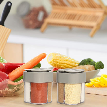 2 Pack Spice Container Salt and Pepper Seasoning Shaker Jars White Grey7